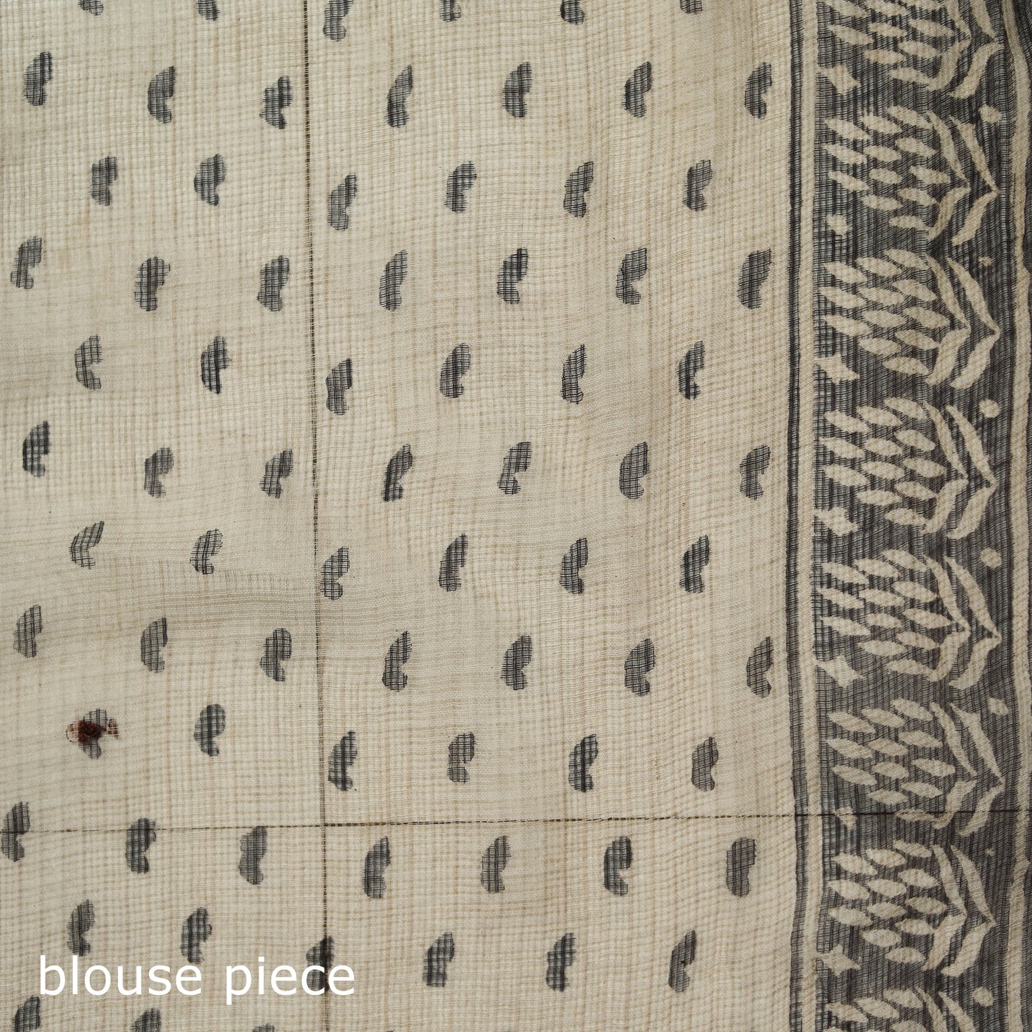 Black - Bagru Hand Block Print Kota Doria Cotton Saree 36