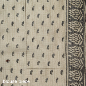 Black - Bagru Hand Block Print Kota Doria Cotton Saree 36