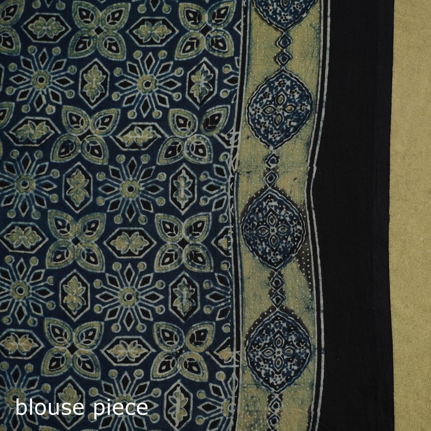 Kutch Hand Block Print Natural Dyed Pure Mul Cotton Ajrakh Saree with Tassels 02