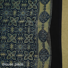 Kutch Hand Block Print Natural Dyed Pure Mul Cotton Ajrakh Saree with Tassels 02