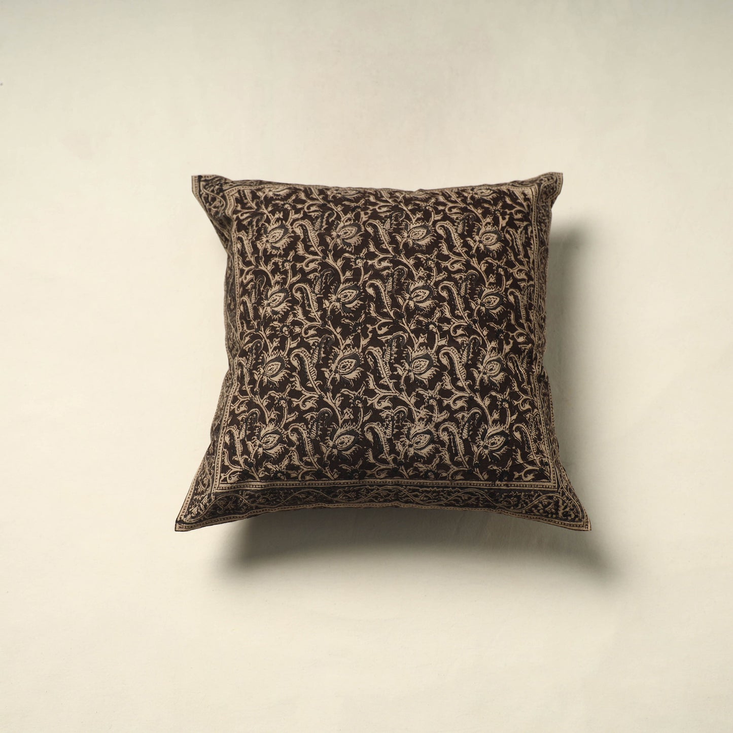 Black - pedana cotton kalamkari cushion cover 13