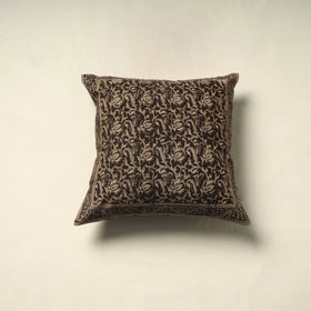 Black - pedana cotton kalamkari cushion cover 13