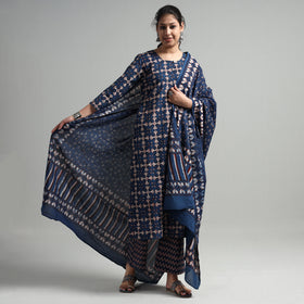 Pipad Kurta with Palazzo & Dupatta Set
