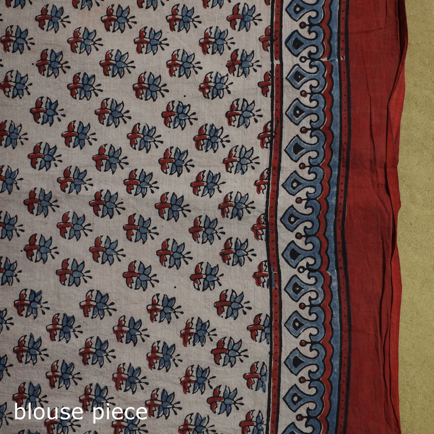 Kutch Hand Block Print Natural Dyed Pure Mul Cotton Ajrakh Saree with Tassels 09
