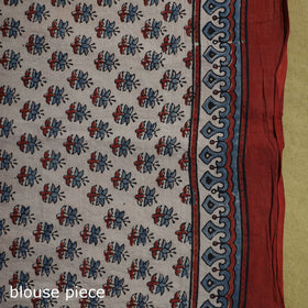 Kutch Hand Block Print Natural Dyed Pure Mul Cotton Ajrakh Saree with Tassels 09