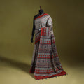 Kutch Hand Block Print Natural Dyed Pure Mul Cotton Ajrakh Saree with Tassels 10