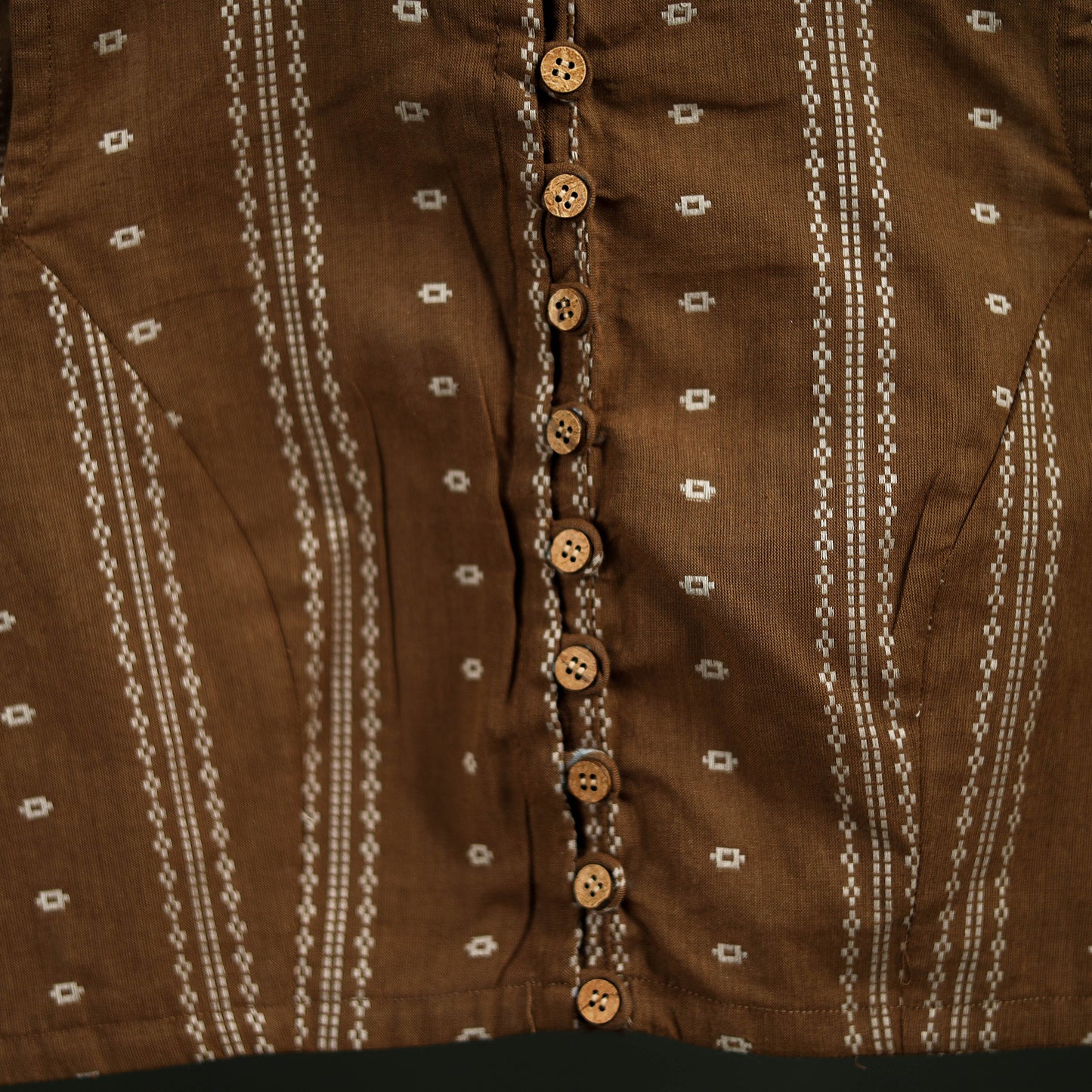 Jacquard Cotton Sleeveless Readymade Blouse 18