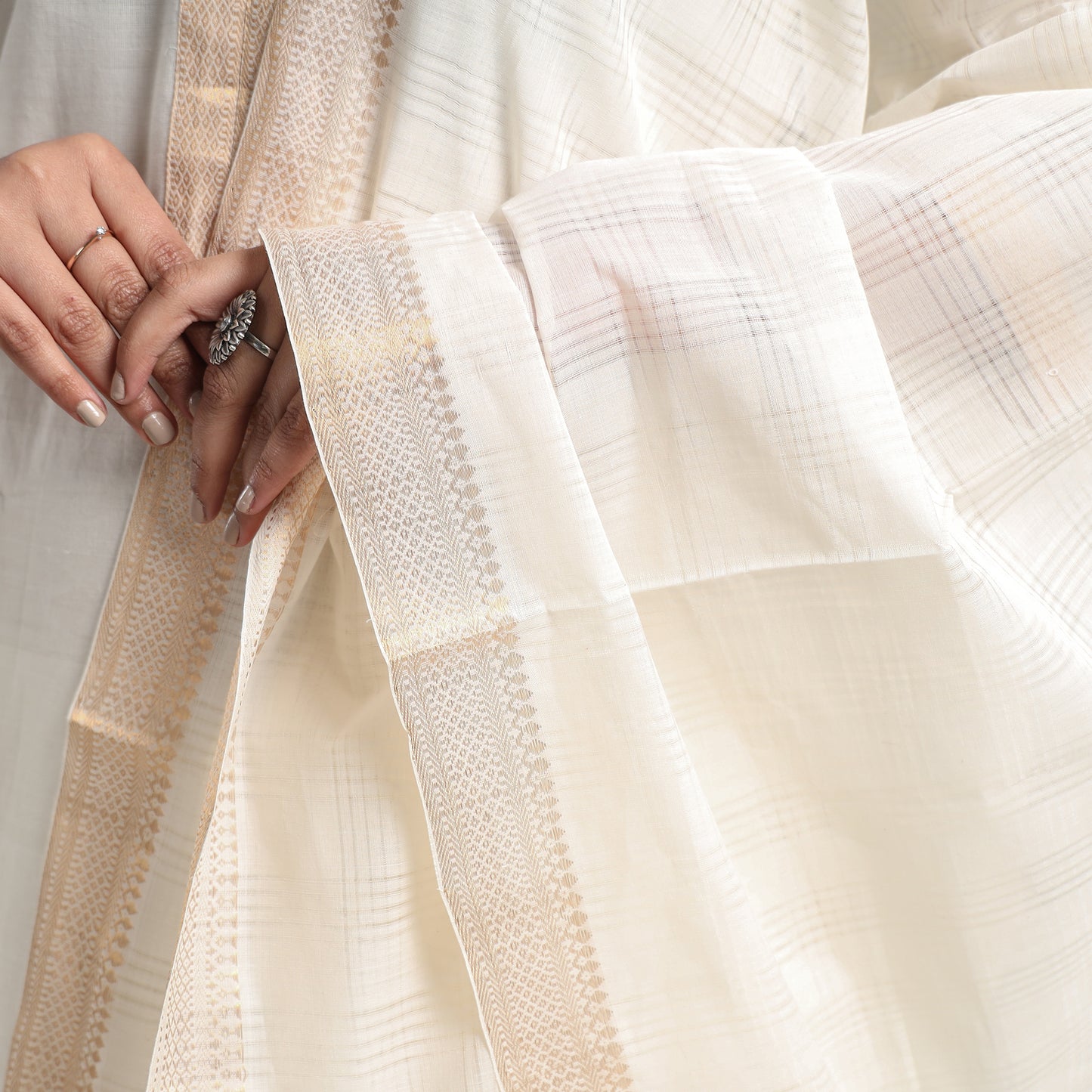 Mangalagiri Kurta with Palazzo & Dupatta Set