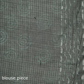 Green - Batik Hand Block Print Kota Doria Cotton Saree 44
