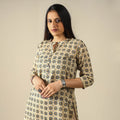 Buy Ajrakh Block Printed Cotton Long Kurta for Women