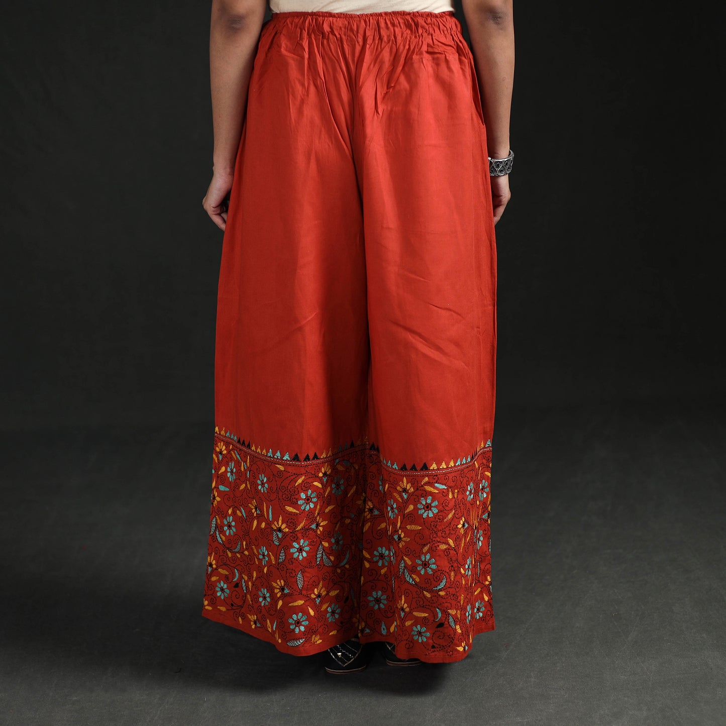 Bengal Kantha Hand Embroidered Cotton Palazzo 01
