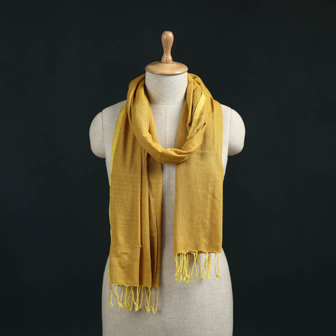 Yellow - Mangalagiri Handloom Cotton Stole with Tassels 01