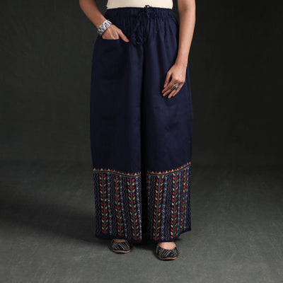 Bengal Kantha Hand Embroidered Cotton Palazzo 02
