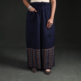 Bengal Kantha Hand Embroidered Cotton Palazzo 02
