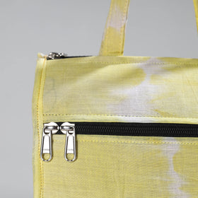 Yellow Handcrafted Shibori Tie-Dye Cotton Hand Bag 11