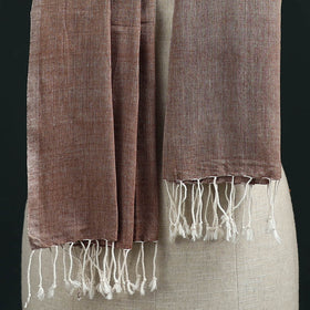 Brown - Mangalagiri Handloom Cotton Stole with Tassels 05