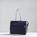 Blue Handcrafted Jacquard Cotton Hand Bag 12