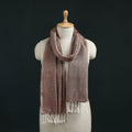 Brown - Mangalagiri Handloom Cotton Stole with Tassels 05