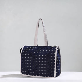 Blue Handcrafted Jacquard Cotton Hand Bag 12