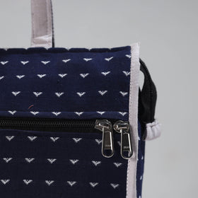 Blue Handcrafted Jacquard Cotton Hand Bag 12