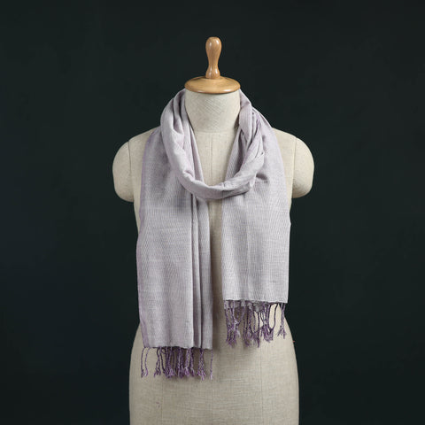 Purple - Mangalagiri Handloom Cotton Stole with Tassels 09