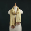 Yellow - Mangalagiri Handloom Cotton Stole with Tassels 12