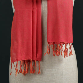 Red - Mangalagiri Handloom Cotton Stole with Tassels 13