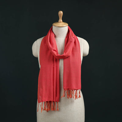 Red - Mangalagiri Handloom Cotton Stole with Tassels 13