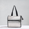 White Handcrafted Jacquard Cotton Hand Bag 14