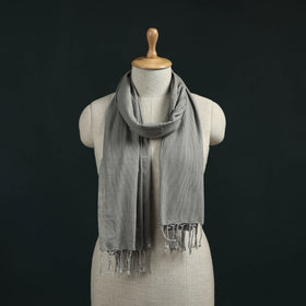 Grey - Mangalagiri Handloom Cotton Stole with Tassels 15