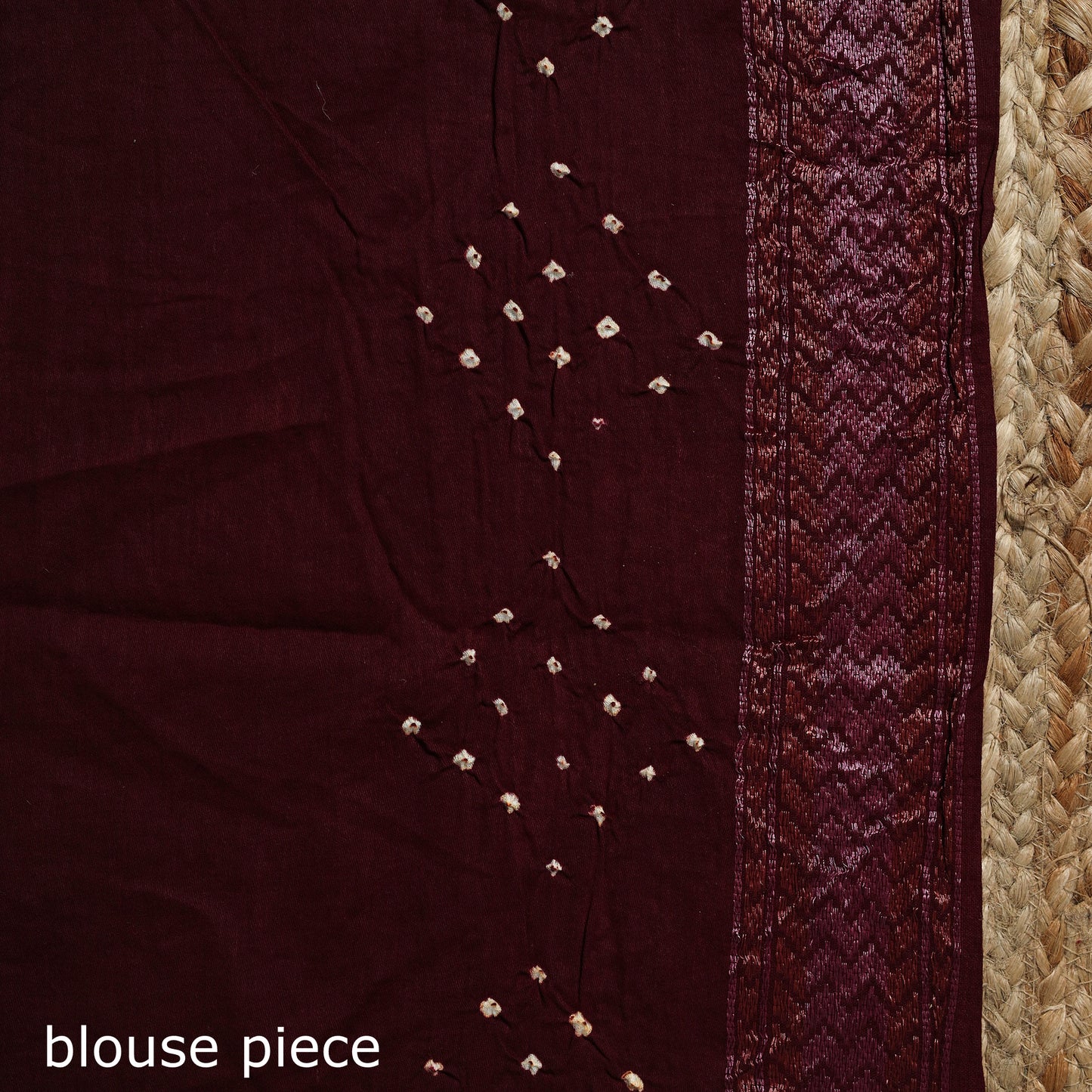 Maroon - Kutch Tie-Dye Cotton Bandhani Saree 01