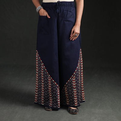 Bengal Kantha Hand Embroidered Cotton Palazzo 05