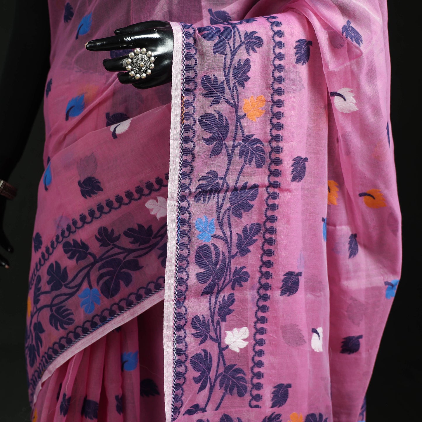 Silk Cotton Dhakai Jamdani Saree 14