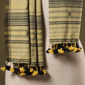 Yellow - handwoven fine cotton kutch bhujodi stole 10