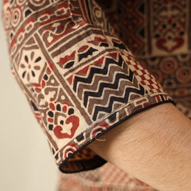 Buy Ajrakh Block Printed Cotton Long Kurta for Women