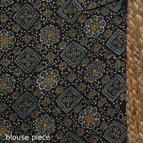 Red - Block Printed Ajrakh Modal Silk Bandhani Saree 06