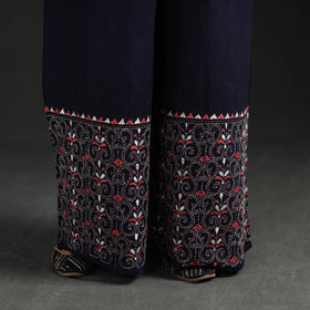 Bengal Kantha Hand Embroidered Cotton Palazzo 08