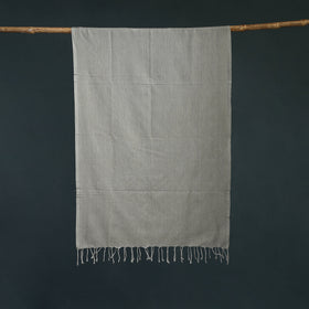 Grey - Mangalagiri Handloom Cotton Stole with Tassels 15