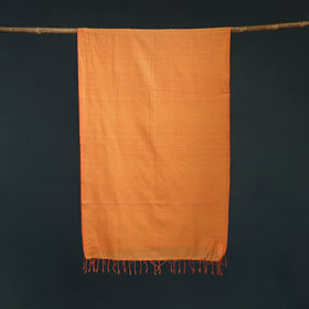 Orange - Mangalagiri Handloom Cotton Stole with Tassels 11