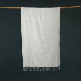 Grey - Mangalagiri Handloom Cotton Stole with Tassels 10