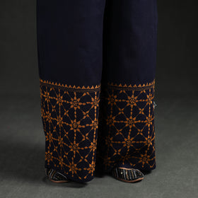 Bengal Kantha Hand Embroidered Cotton Palazzo 09