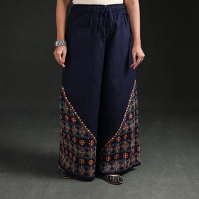 Bengal Kantha Hand Embroidered Cotton Palazzo 10