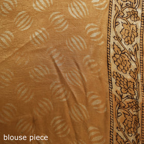 Bagru Hand Block Print Natural Dyed Modal Silk Saree 23