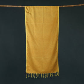 Yellow - Mangalagiri Handloom Cotton Stole with Tassels 01