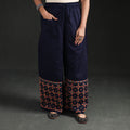 Bengal Kantha Hand Embroidered Cotton Palazzo 11