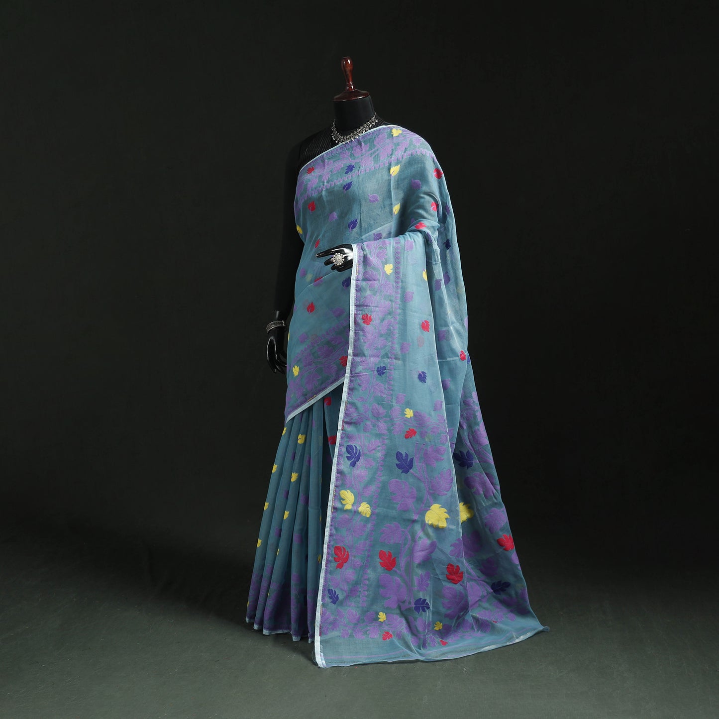 Silk Cotton Dhakai Jamdani Saree 19