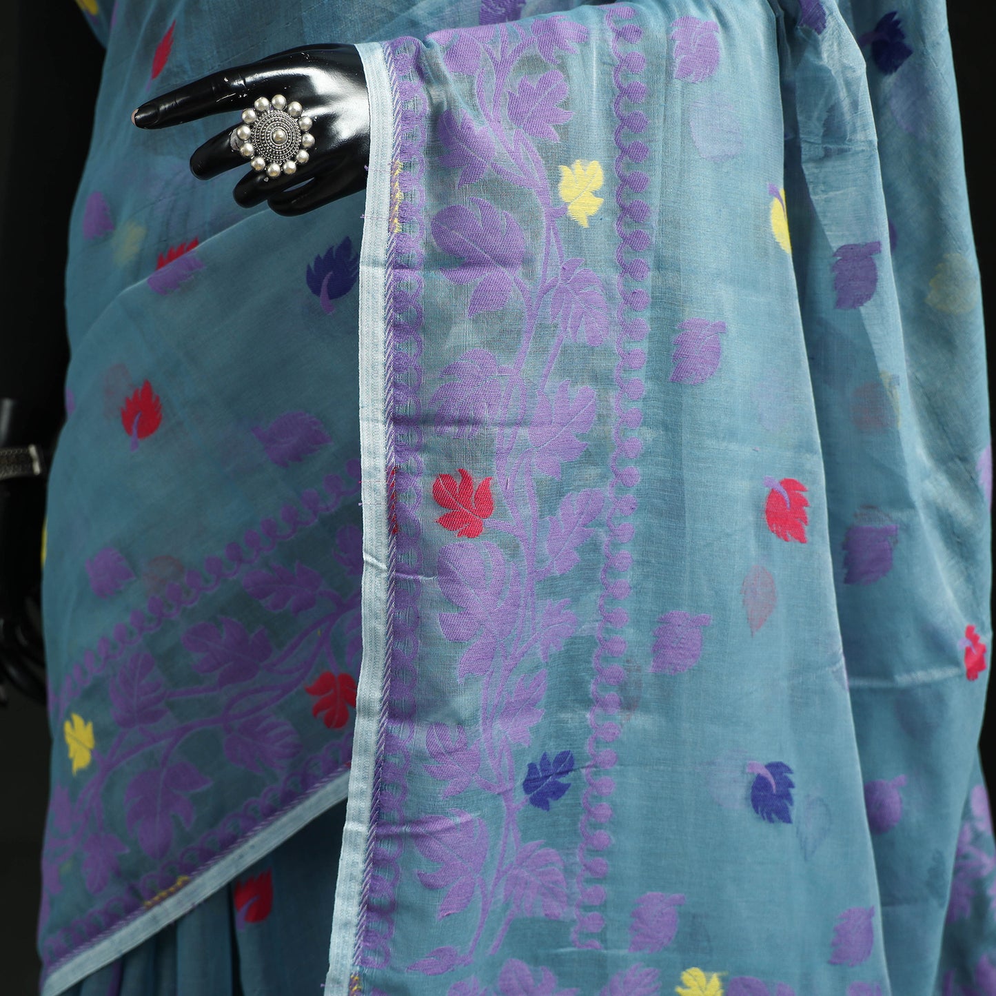 Silk Cotton Dhakai Jamdani Saree 19