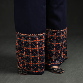 Bengal Kantha Hand Embroidered Cotton Palazzo 11