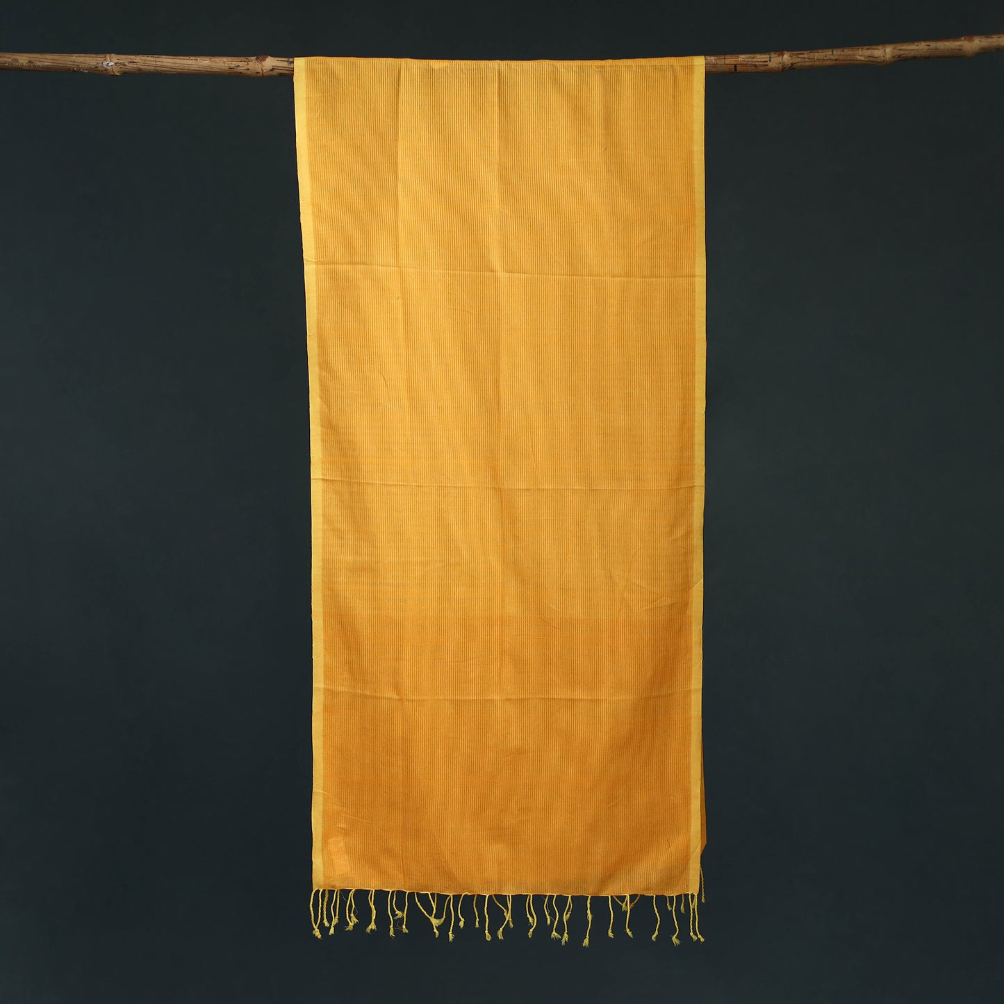 Yellow - Mangalagiri Handloom Cotton Stole with Tassels 03