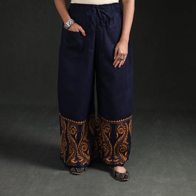 Bengal Kantha Hand Embroidered Cotton Palazzo 12